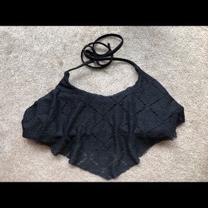 Xhilaration black flowy bikini top